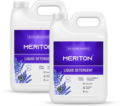 Meriton Natural liquid Detergent 5L|Best For Front & Top load Machines Fresh Liquid Aqua Liquid Detergent(10000 ml)