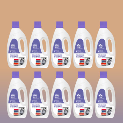 IBF washing machine detergent liquid of blue Top Load & Front Load Pack of Multi-Fragrance Liquid Detergent(10 x 1 L)