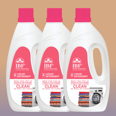 IBF [Liquid] Washing Machine liquid Top Load & Front Load Pack of Multi-Fragrance Liquid Detergent(3 x 1 L)