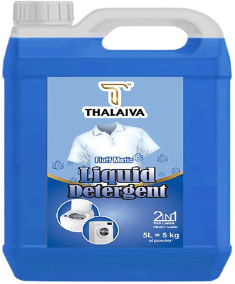 Thalaiva Essentials Fluff Washing Machine Front/Top Load Liquid Detergent 5 Littre Can Floral Liquid Detergent(5000 ml)