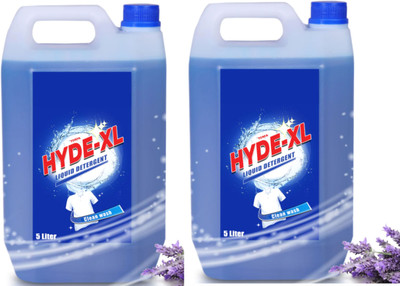 HYDE-XL suitable for top&front load liquiddetergent for Machine and HandWash10Ltr Lavender Liquid Detergent(2 x 5 L)