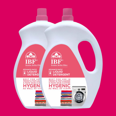 IBF pink for all type of cloth, top and front load machine Multi-Fragrance Liquid Detergent(2 x 1 L)