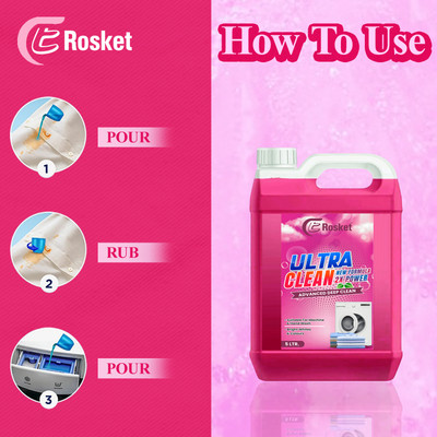 EROSKET liquid detergent pink for all type of cloth, top and front load machine Multi-Fragrance Liquid Detergent(5 L)