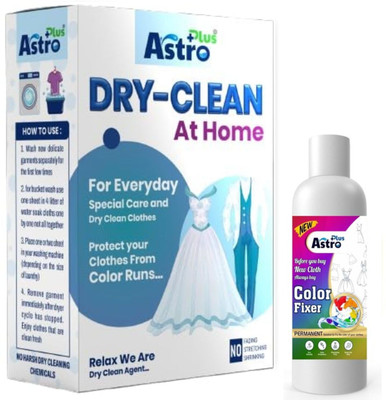 ASTRO PLUS+ Astro Plus Dry Clean (10 Wipes) with 200ML Color Fixer Rose Liquid Detergent(300 g)