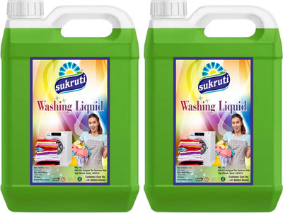 sukruti Green lime Detergent for topload and front load machines Neem Liquid Detergent(2 x 5 L)