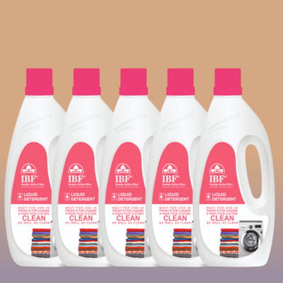 IBF Washing Machine liquid Top Load & Front Load Pack of Multi-Fragrance Liquid Detergent(5 x 1 L)