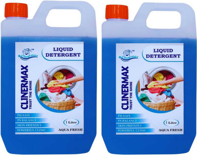 Clinermax Blue Detergent Liquid 1L Twin Pack – Gentle on Clothes Multi-Fragrance Liquid Detergent(2 x 500 ml)