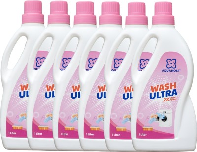 AQUAHOST Powerful Liquid Detergent-6L Top & Front Load Washing Machine and Hand by Wash Fresh Liquid Detergent(6 x 1 L)