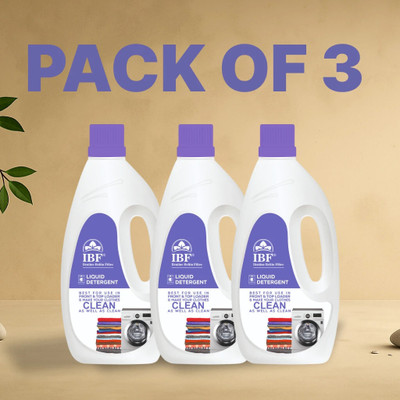 IBF Liquid Detergent(Blue) for Washing Machine 1L (pack of 3) Multi-Fragrance Liquid Detergent(3 x 1 L)