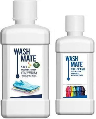 Modicare WASH MATE 5 IN1 LIQUID DETERGENT 500ML & PRE WASH DIRT REMOVER 250ML COMBO Floral Liquid Detergent(2 x 375 ml)