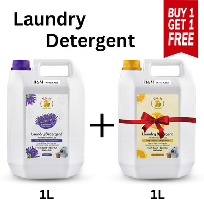 RNM Top Load & Front Load Washing Machine Detergent Liquid(buy 1 get 1 free)Lemon & Lavender Liquid Detergent(2 x 1 L)