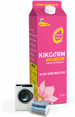 Kikgerm Naturally Best FRONT LOAD No Harmful Chemicals New Shiny Clothes Floral Liquid Detergent(1100 ml)