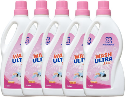 AQUAHOST Powerful Liquid Detergent-5L Top & Front Load Washing Machine and Hand by Wash Fresh Liquid Detergent(5 x 1 L)