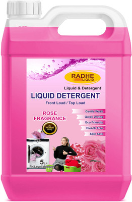 Radheliquid gentle wash top load & front load rose liquid detergent ultra clean frabric Rose Liquid Detergent(5 L)