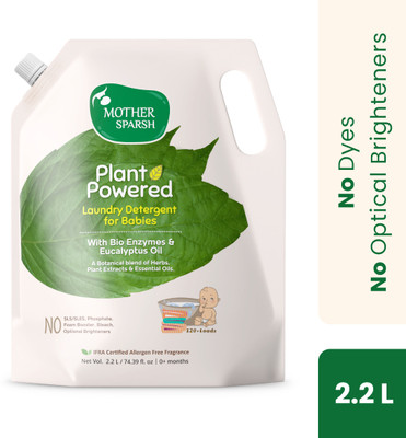 Mother Sparsh Plant Powered Baby Laundry Liquid Detergent with Bio -Enzymes and Eucalyptus Oil Multi-Fragrance Liquid Detergent(2.2 L)