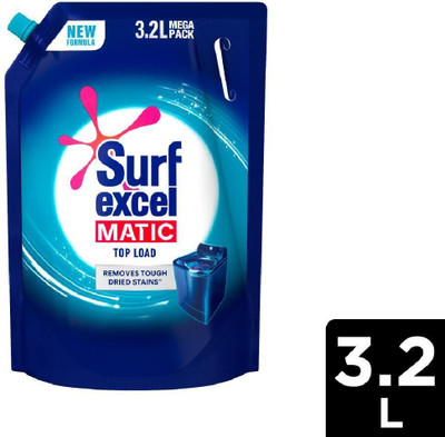 Surf excel Matic Top Load Liquid Detergent 3.2L Refill pouch, Remove Stains Fresh Liquid Detergent(3.2 L)