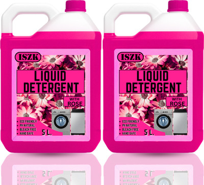 ISZK Liquid Detergent 10L Extra power liquid detergent Fresh Rose Liquid Detergent(2 x 5000 ml)