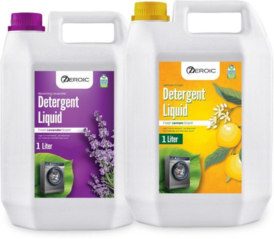 ZEROIC Lavender & Lemon Liquid Detergent, Natural Stain Remover, Skin-Safe Fresh Liquid Detergent(2 x 1 L)