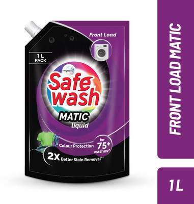 SafeWash by Wipro Front Load Matic With 2X Stain Removal Premium Fresh Liquid Detergent(1 L)