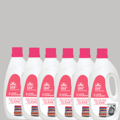 IBF Washing Machine Liquid Detergent Top & Front load 6L Multi-Fragrance Liquid Detergent(6 x 1 L)