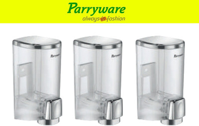 Parryware Wall Mount Transparent Liquid Soap Shampoo Dispenser for Bathroom 300 ml Soap Dispenser(Silver)