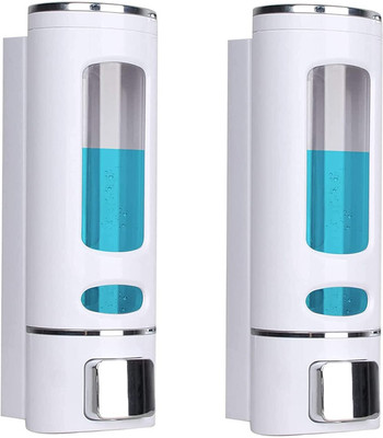 PWSA Liquid, Shower Gel, Soap Dispenser for Bathroom 400ML Pack of 2 White 400 ml Liquid Dispenser(White)