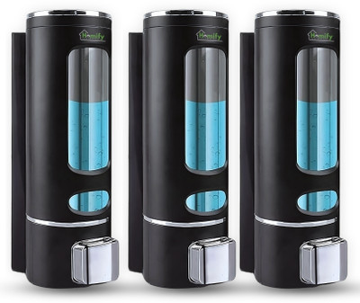 HOMIFY Soap Dispenser Heavy Duty (Black)(Pack Of 3) 400 ml Soap, Liquid, Gel, Conditioner, Foam, Shampoo, Sanitizer Stand Dispenser(Black)