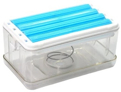 PureCooks Enterprise 2-in-1 Portable Soap Dish & Soap Dispenser with Roller and Drain Holes 500 ml Soap Dispenser(Blue)