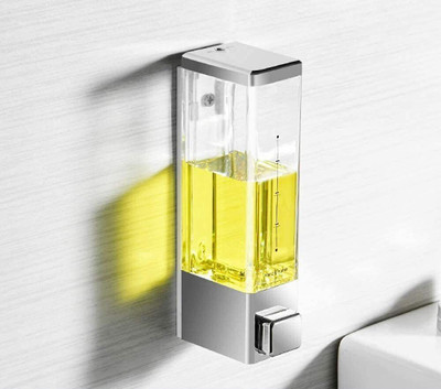 KROGER ABS Plastic Liquid Bathroom Soap Dispenser Transparent Sanitizer Dispenser 350 ml Conditioner, Foam, Gel, Liquid, Lotion, Sanitizer Stand, Shampoo, Soap Dispenser(White)