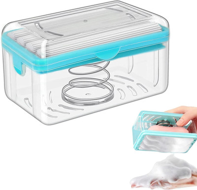 Roscoe 2-In-1 Portable Laundry Rolling Soap Box Soap Bar Dispenser With Rubber Roller 500 ml Soap Dispenser(Multicolor)