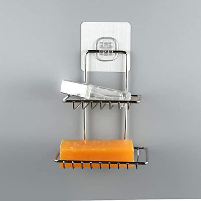 THINKWELL Wall Mounted Double Layer soap Dish Holder & Dispensers(Pack of 1)(Steel)