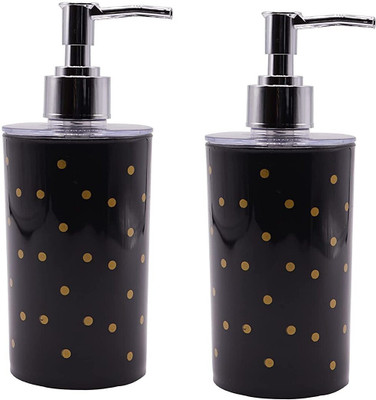 shenron Plastic Liquid Dispenser for Bathroom,Soap Dispenser for Handwash(Pack of 2) 350 ml Liquid Dispenser(Black)