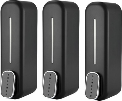 Fossa Wall-Mount Black Soap Dispensers Manual Soap Bathroom for Hand Cleaner 350 ml Soap, Shampoo, Liquid, Sanitizer Stand, Gel, Foam, Conditioner, Lotion Dispenser(Black)