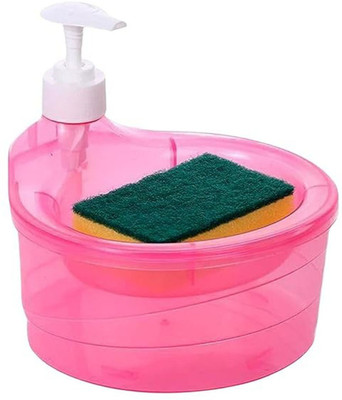 Piru 2-in-1 Soap Dispenser with Sponge – Smart Pump Design for Effortless Cleaning 1000 ml Liquid, Soap, Foam Dispenser(Multicolor)