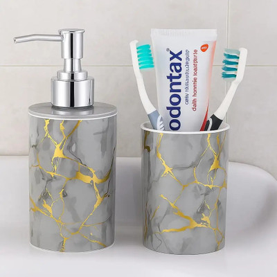 STARCLIQ Marble Soap Dispenser – Elegant Tabletop Use 250 ml Conditioner, Foam, Gel, Liquid, Lotion, Sanitizer Stand, Shampoo, Soap Dispenser(Grey)