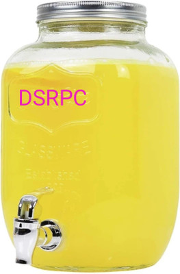 DSRPC 4 L Clear Glass Dispenser, Cold Mason Jar Drink Dispenser Bottom Loading Water Dispenser