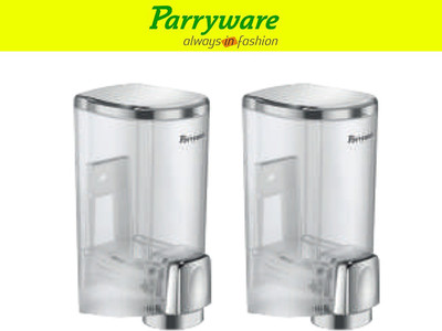 Parryware Wall Mount Transparent Liquid Soap Shampoo Dispenser for Bathroom 300 ml Soap Dispenser(Silver)