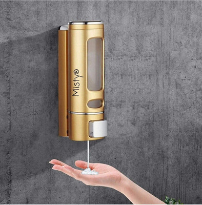 MISTY Golden Soap Dispenser 400 ML 400 ml Soap, Sanitizer Stand, Gel Dispenser(Gold)