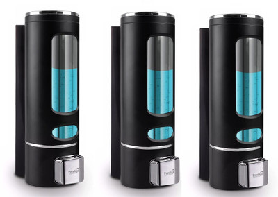Prestige Premium Quality Black silver Soap Dispenser-Pack of 3 400 ml Conditioner, Foam, Gel, Liquid, Lotion, Sanitizer Stand, Shampoo, Soap Dispenser(Black)