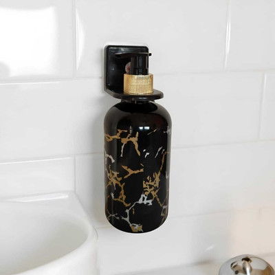 PRILS Soap Dispenser or Handwash Bottle | Stylish Marble Design Wall Mounted | 0.35 L Conditioner, Foam, Gel, Liquid, Lotion, Soap, Shampoo Dispenser(Black)