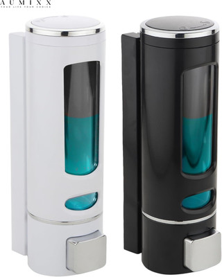 AUMIXX ABS Wall Mount Multipurpose Liquid Dispenser For Kitchen & Bathroom 800 ml Gel, Liquid, Soap, Sanitizer Stand, Shampoo Dispenser(Black, White)