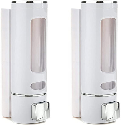 shenron Wall Mounted Round Shape 400 ml Liquid, Soap, Shampoo, Conditioner Dispenser(White)