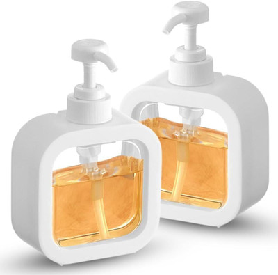 VIDHYADEVAM Plastic Empty Bottle Soap Dispenser for Bathroom 300 ml Sanitizer Stand, Conditioner, Liquid, Soap, Lotion, Shampoo, Foam, Gel Dispenser(White)