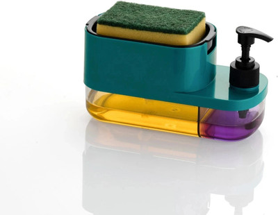Vinayak 3-in-1 Soap Dispenser with Sponge Holder | Liquid Soap Pump 400 ml Liquid Dispenser(Multicolor)