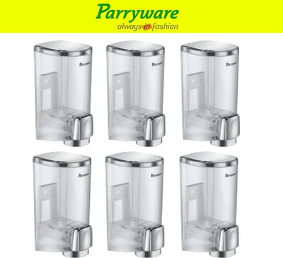 Parryware Wall Mount Transparent Liquid Soap Shampoo Dispenser for Bathroom 300 ml Soap Dispenser(Silver)