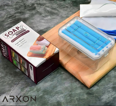 Arxon 2-In-1 Portable Laundry Rolling Soap Box Soap Bar 400ml Soap Dispenser 400 L Soap Dispenser(White)
