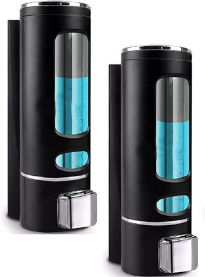 DEVMANN Dispenser for Home, Office Bathroom & Kitchen (400 ml Pack of 2) (Black) 400 ml Soap, Gel, Foam, Conditioner, Shampoo Dispenser(Black)