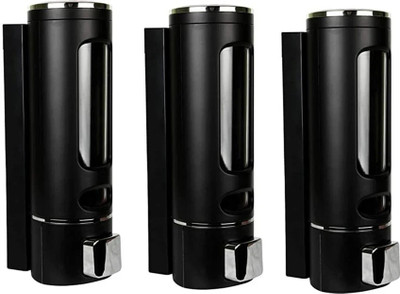 Aster Cylindrical Multi Purpose Wall Mounted Liquid Soap/Shampoo/Hand Wash/Lotion 350 ml Liquid, Gel, Lotion, Foam, Conditioner, Soap, Shampoo, Sanitizer Stand Dispenser(Black)