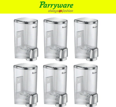 Parryware Wall Mount Transparent Liquid Soap Shampoo Dispenser for Bathroom 300 ml Soap Dispenser(Silver)