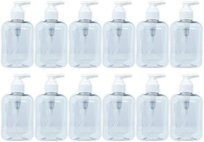 Myoc White Empty Transparent Pump Bottles Soap Dispenser Refillable & Reusable 250 ml Liquid Dispenser(White)